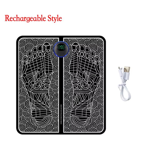 Electric EMS Foot Massager with Gel Pad Portable EMS Muscle Stimulation Massage Mat Improve Blood Circulation Relief Pain Relax