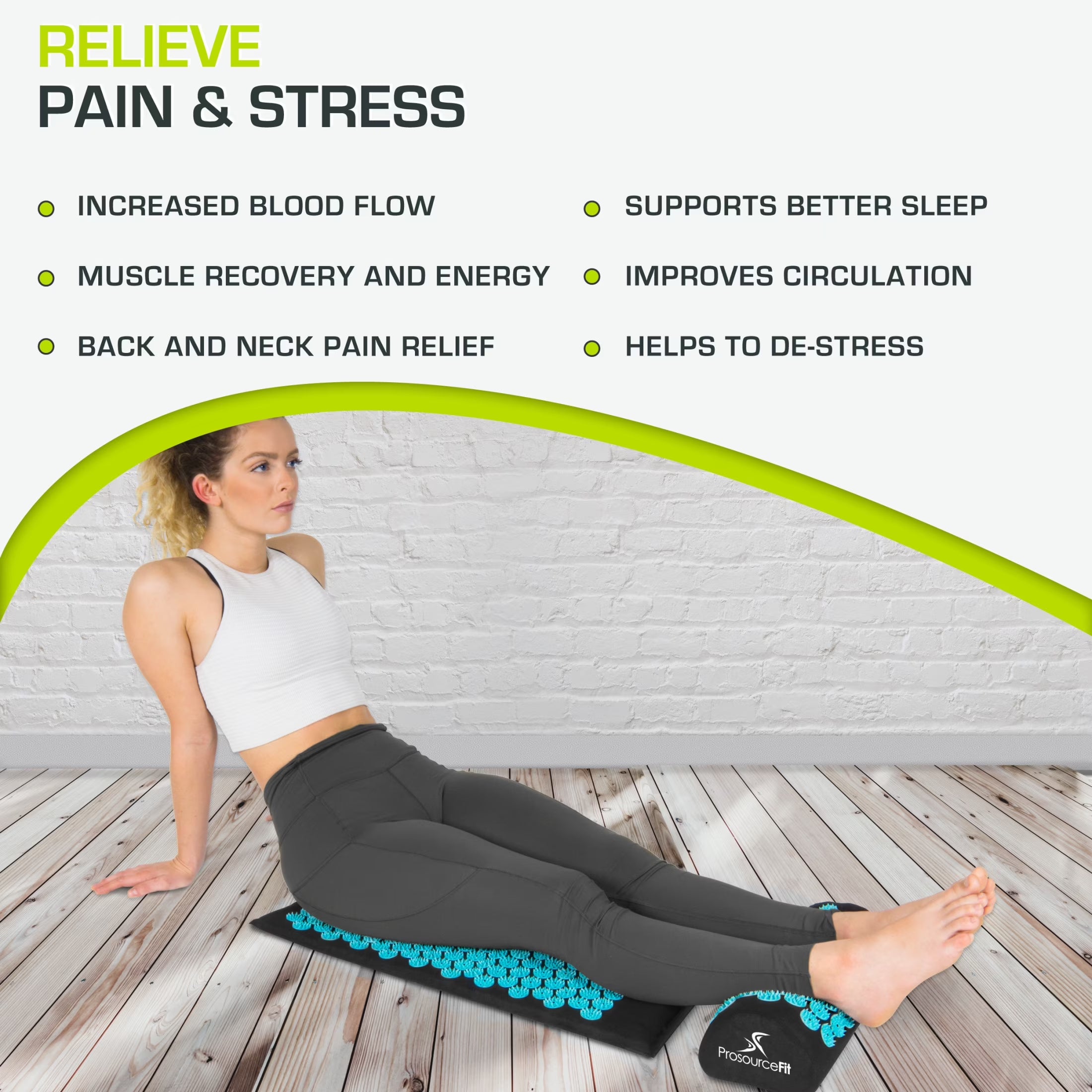 Acupressure Mat and Pillow Set for Back/Neck Pain Relief and Muscle Relaxation