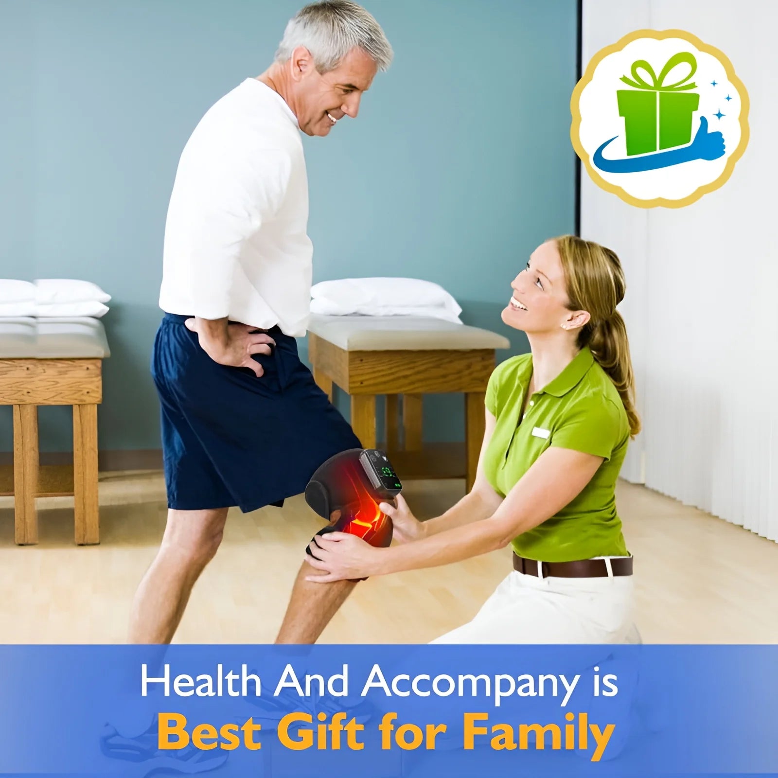 Heated Knee Massager Rechargeable Heated Knee Brace, Leg Shoulder Pain Relief for Women Men