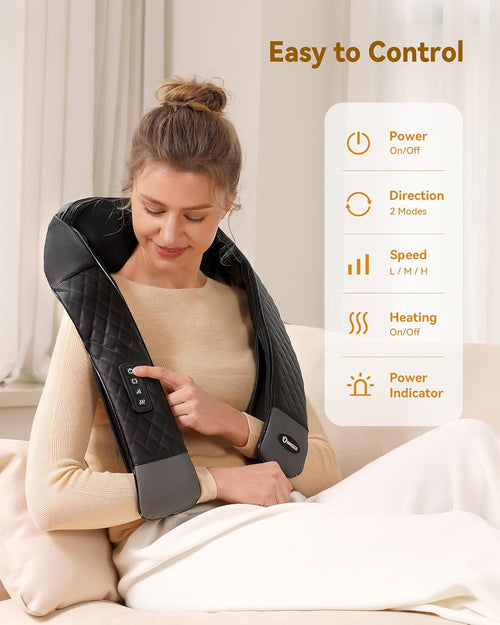 Shiatsu Cordless Neck and Back Massager with Heat, Rechargeable Neck and Shoulder Massager, 4D Deep Tissue Kneading Massage for Leg, Full Body Muscle Pain Relief, 2026 Upgraded Ergonomic Design