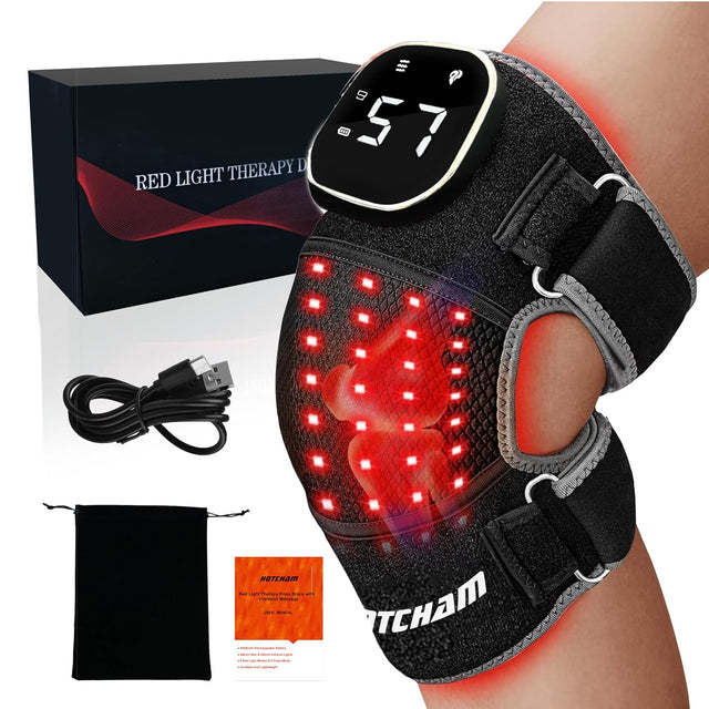 Wireless Red Light Brace Knee Brace with Vibration Massage - 660Nm & 850Nm , Fast Recovery, Rechargeable Device