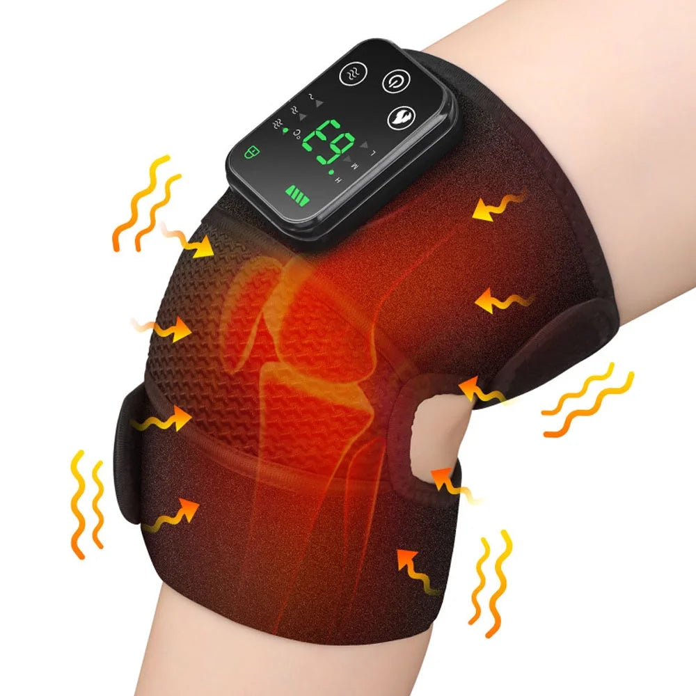 Heated Knee Massager Rechargeable Heated Knee Brace, Leg Shoulder Pain Relief for Women Men