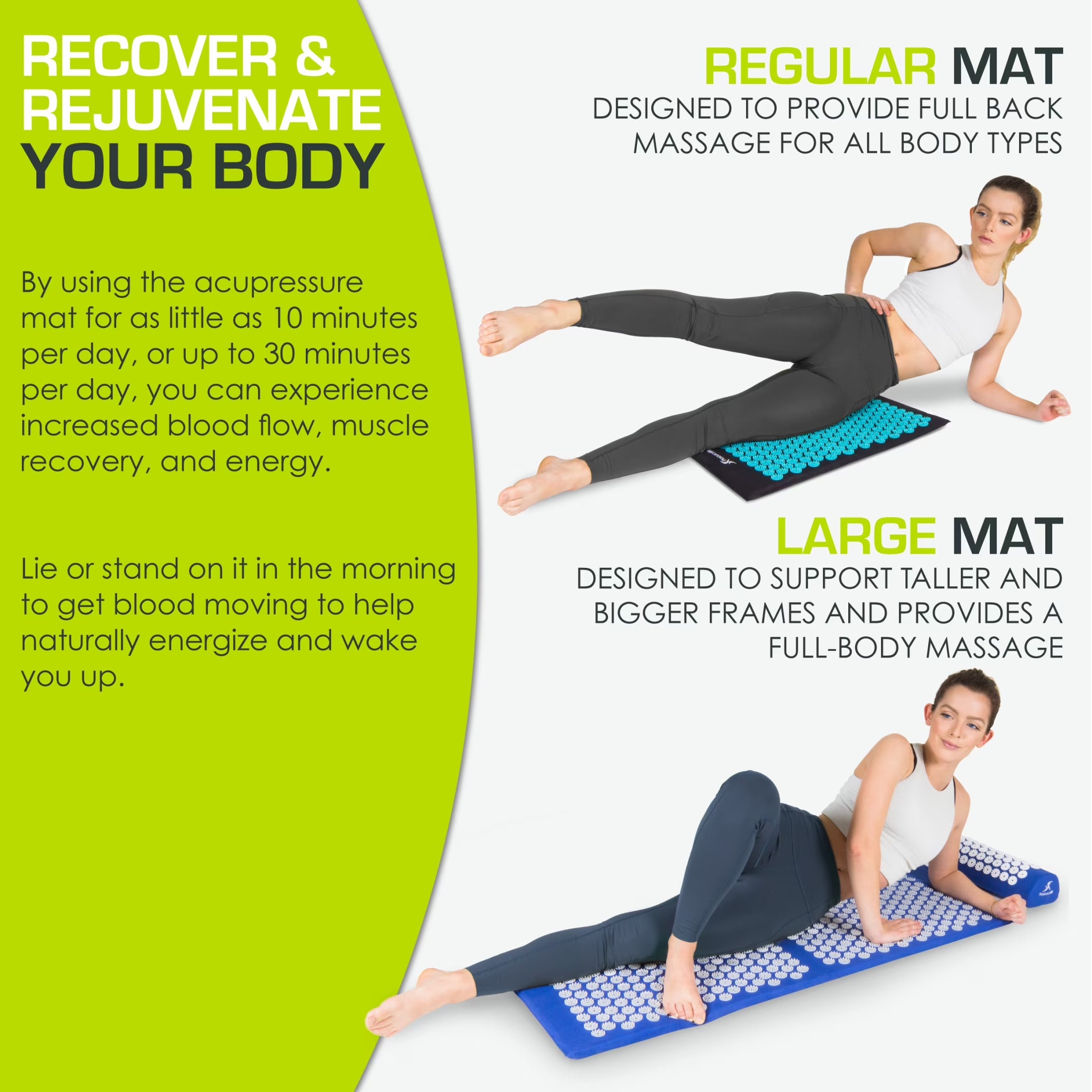Acupressure Mat and Pillow Set for Back/Neck Pain Relief and Muscle Relaxation